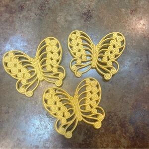 1970’s Vintage Plastic Butterfly Wall Hangings